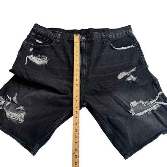 Levi’s 569 Distressed Black Denim Jean Shorts Big & Tall Men’s Sz 44 - Picture 8 of 13